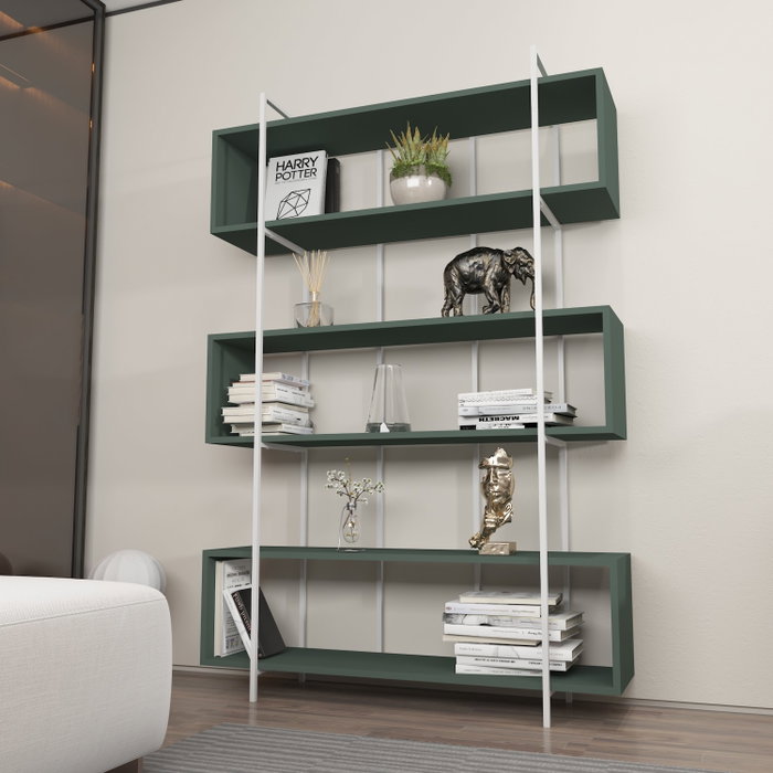 Hanah Home Estantería Verde y Blanco